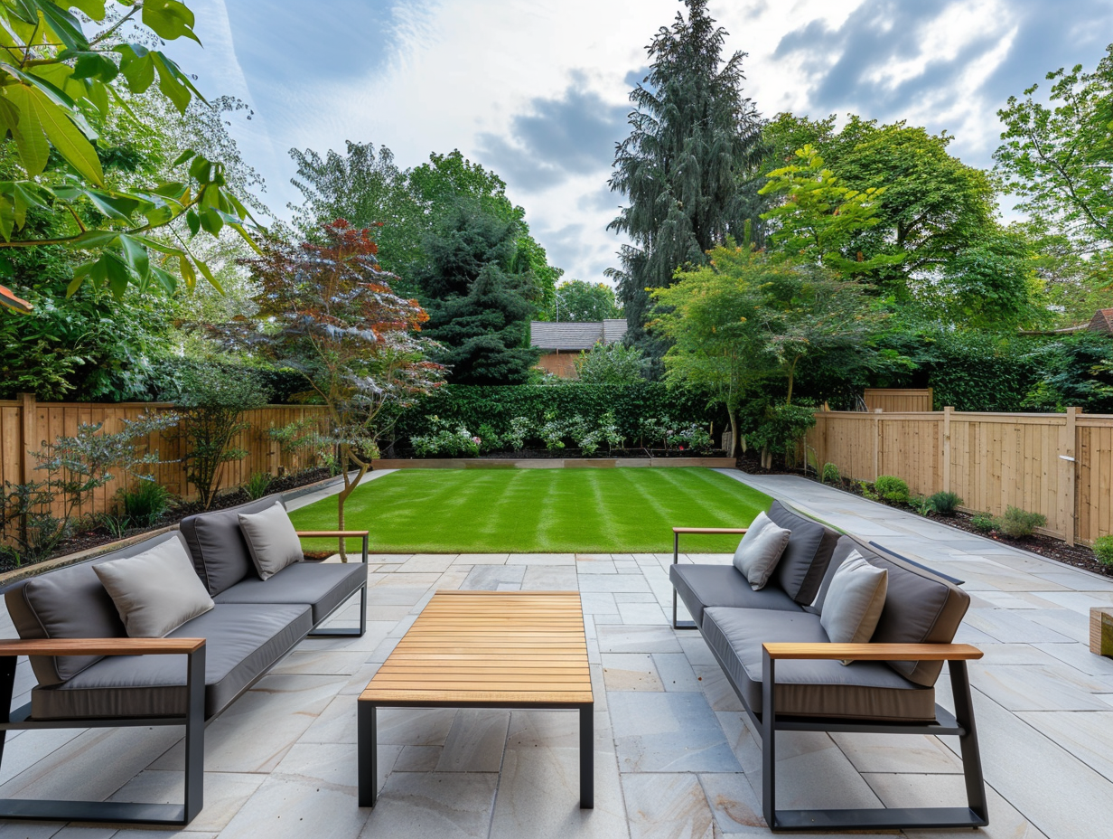 Beautifully finished UK back garden patio after transformation